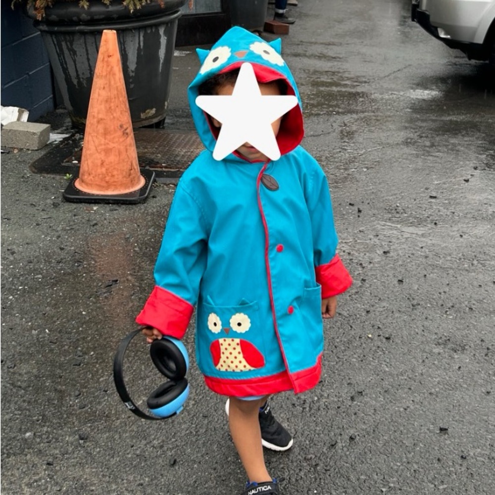 Skip Hop Red & Blue Owl Kids' Raincoat - Picture 7 of 7